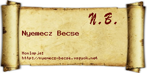 Nyemecz Becse névjegykártya